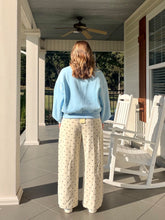 Load image into Gallery viewer, Oversized Tie-Detail Sweatshirt Top - Light Blue