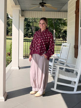 Load image into Gallery viewer, Mineral Washed Polka Dot Pullover - Maroon
