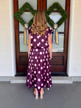 Load image into Gallery viewer, Polka Dot Print Skirt and Top Set - Plum/Pink
