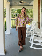 Load image into Gallery viewer, Faux Suede High Waist Wide Crop Pants - Brown
