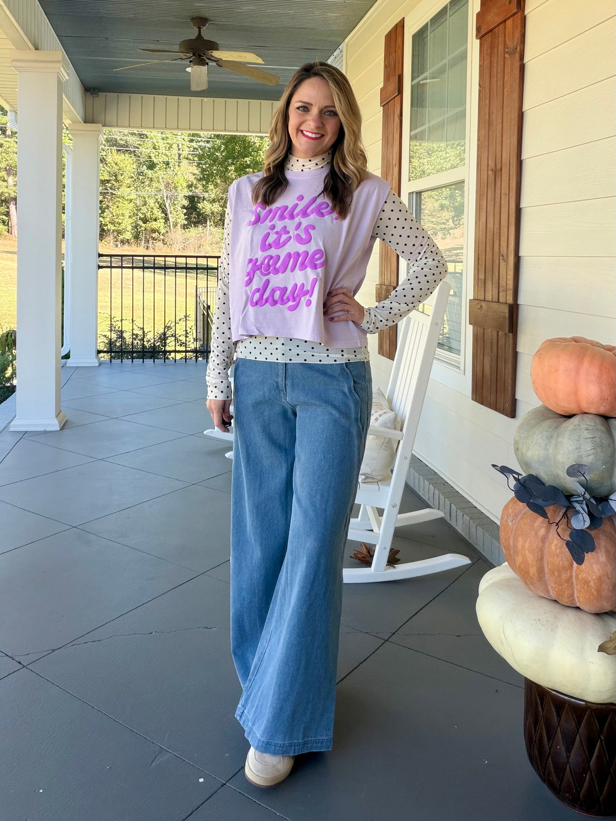 Poppy & Pine Smile its Gameday T-shirt - Lilac