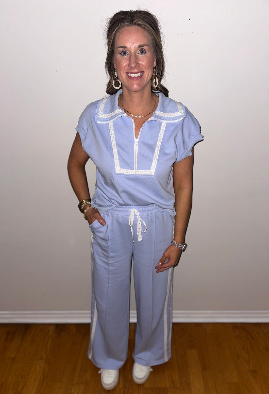 SWEET AS PIE TOP - POWDER BLUE