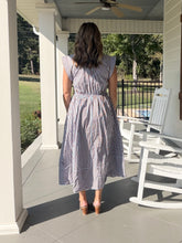 Load image into Gallery viewer, LEND A HAND DRESS - BLUE/BROWN
