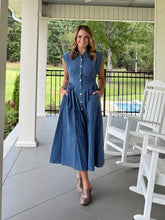 Load image into Gallery viewer, OPEN THE GATES DRESS - NAVY/BLUE
