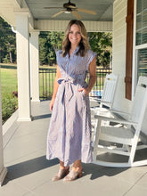 Load image into Gallery viewer, LEND A HAND DRESS - BLUE/BROWN
