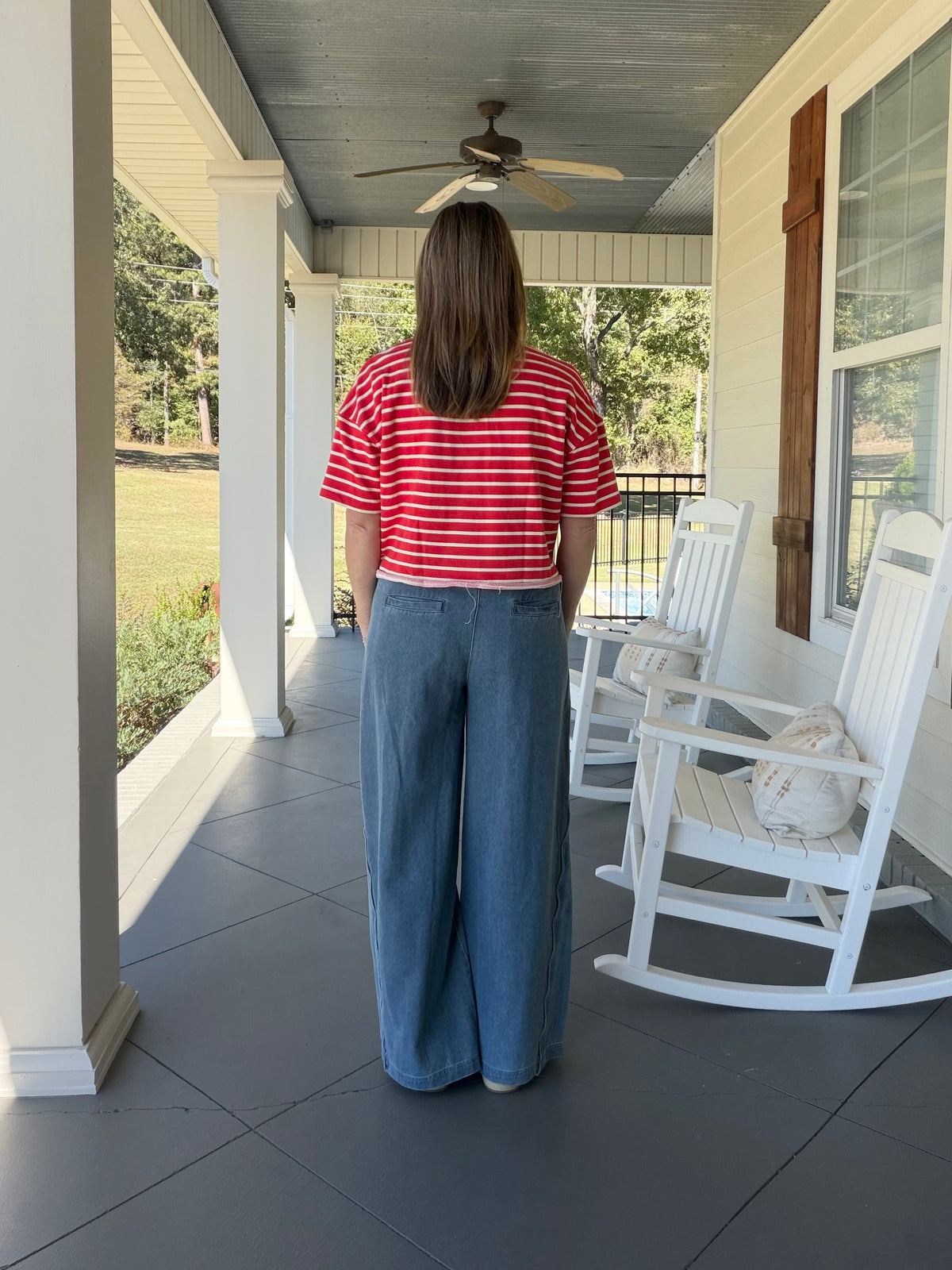 Striped Rugby Top - Red/Ivory