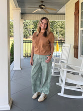 Load image into Gallery viewer, Mixed knit short sleeve sweater top - Camel
