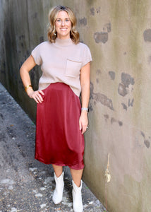 AMAZED BY YOU SKIRT - BURGUNDY