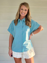 Load image into Gallery viewer, WEEKEND VIBES TOP - TURQUOISE
