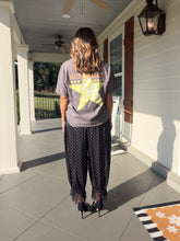 Load image into Gallery viewer, Polka Dot Printed Satin Pants with Lace Trim - Black
