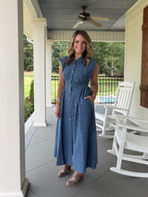 Load image into Gallery viewer, OPEN THE GATES DRESS - NAVY/BLUE
