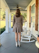 Load image into Gallery viewer, Leopard button down dress with belt
