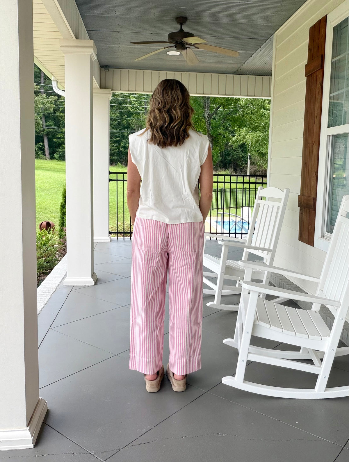 WITH ALL MY LOVE JEANS - PINK STRIPE