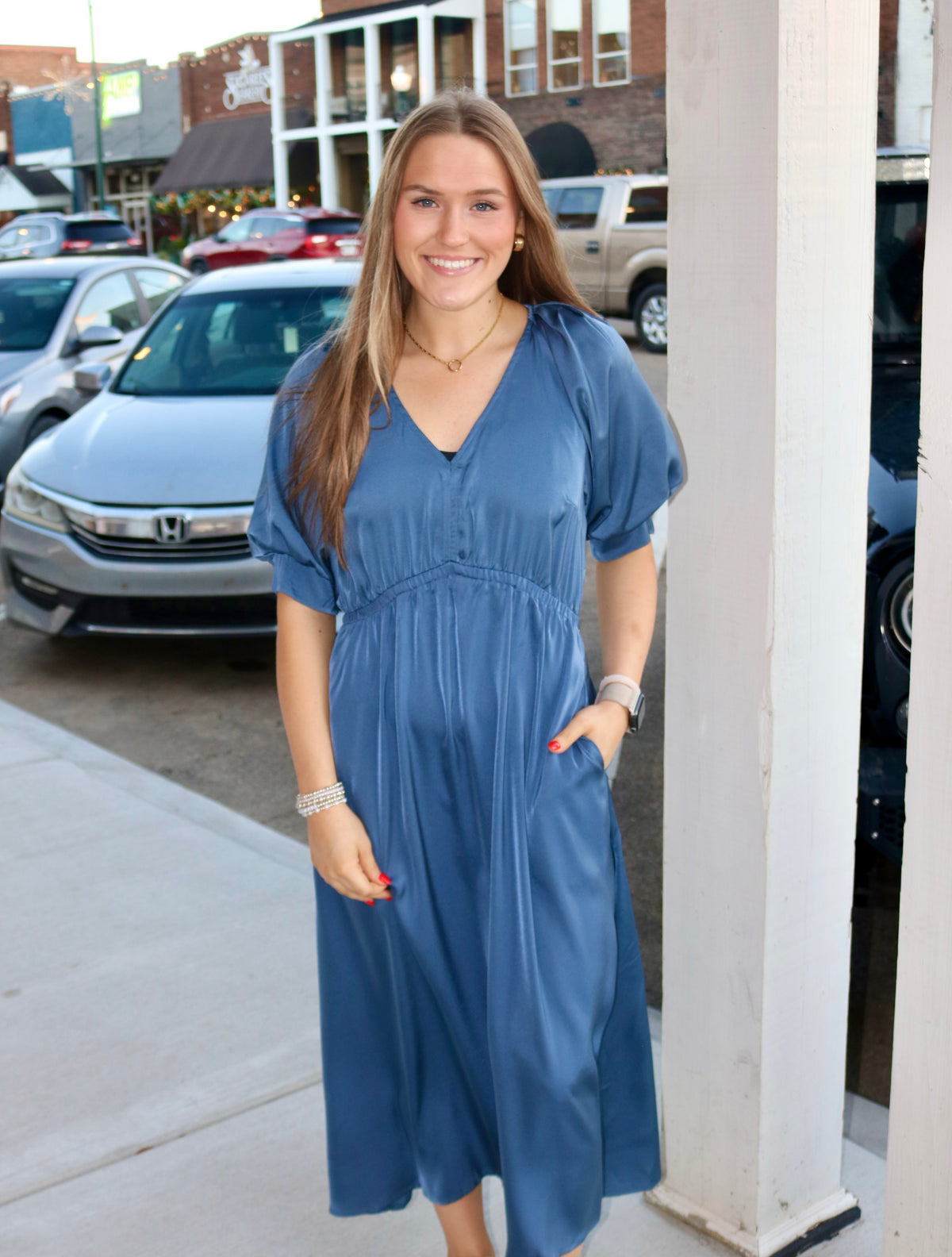 BECAUSE YOU ARE GOOD DRESS - BLUE