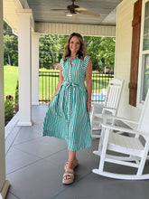 Load image into Gallery viewer, THE WAY WE GO DRESS - GREEN STRIPE
