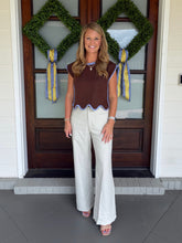 Load image into Gallery viewer, Solid sleeveless knit sweater top - Brown
