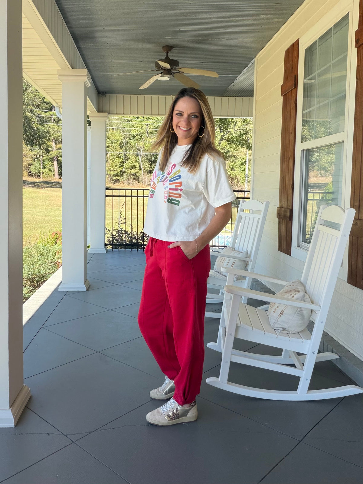 HAVEN’T YOU HEARD JOGGER PANTS - RED