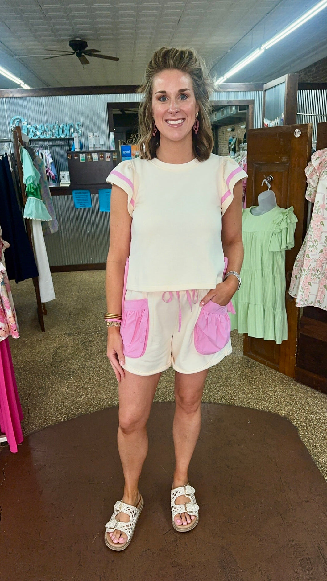 TAKE ME TO THE CANDY SHOP SET - CREAM/PINK