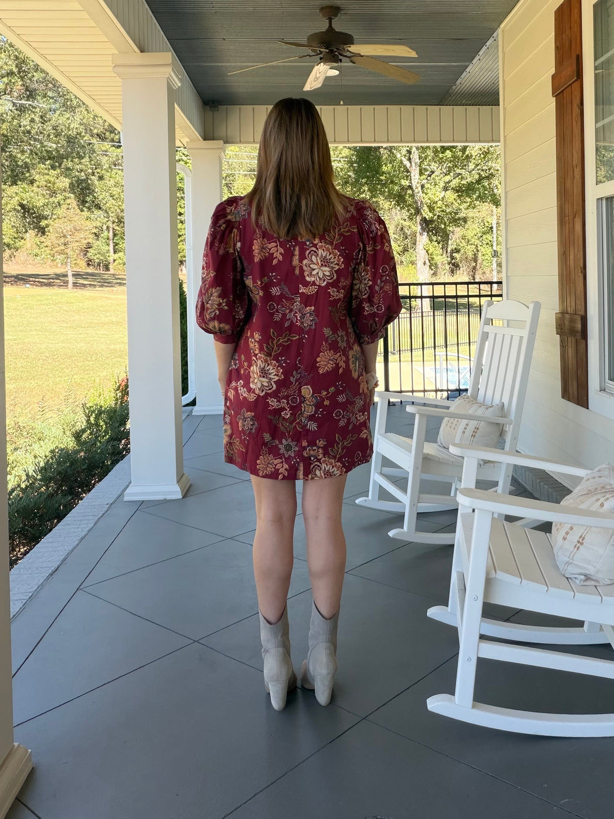 DON’T LET ME DOWN DRESS - BURGUNDY