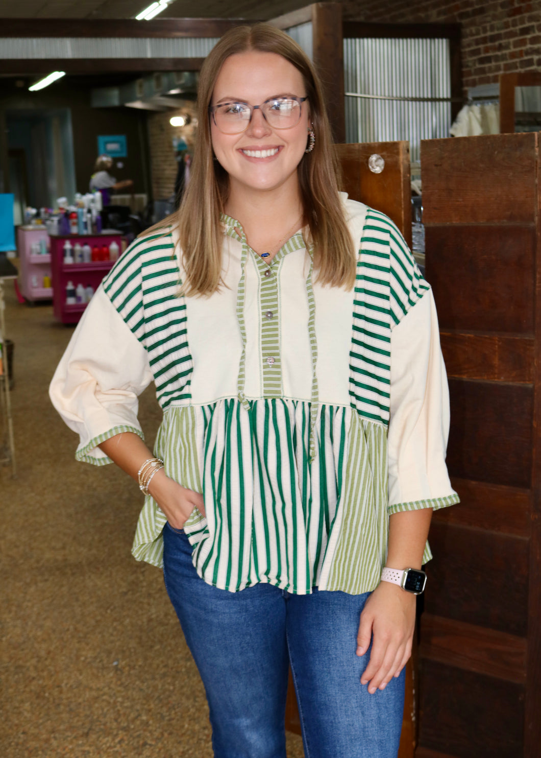 TAKE THE CREDIT TOP - GREEN MIX