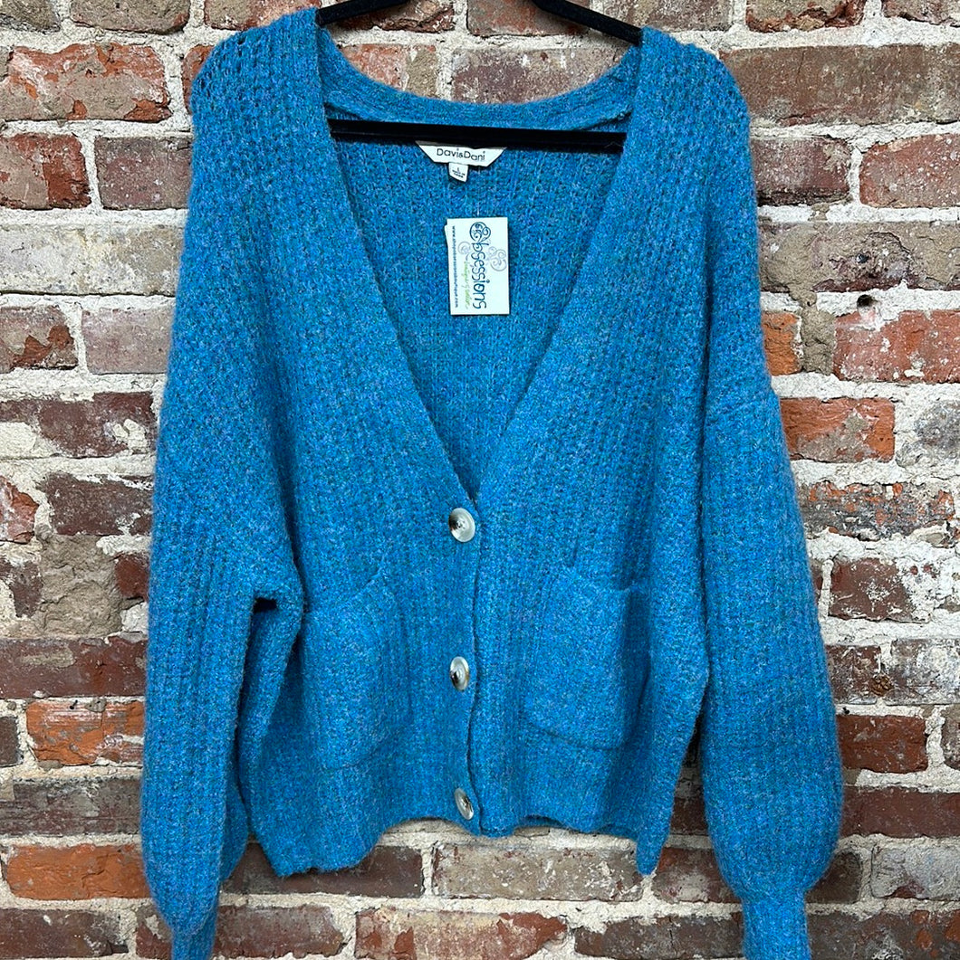 MAKE THE MOST OF IT SWEATER CARDIGAN - TEAL