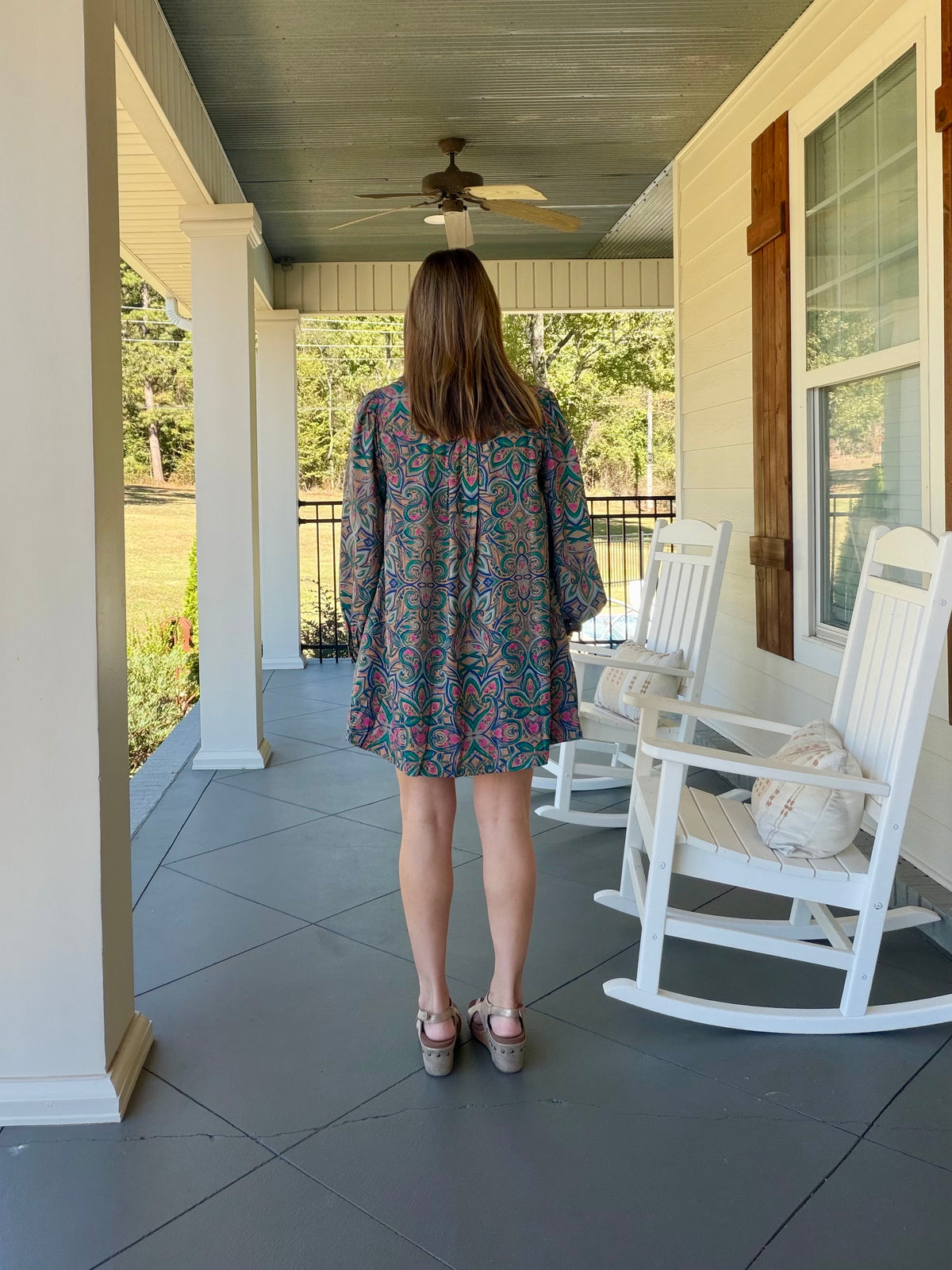NOT NOW DRESS - MOCHA/TEAL