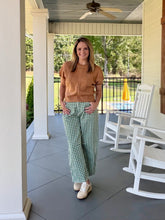 Load image into Gallery viewer, Mixed knit short sleeve sweater top - Camel
