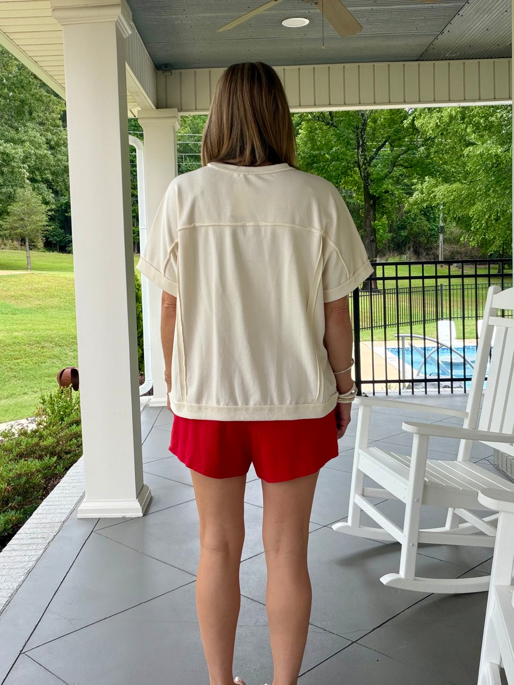 STARS AND STRIPES TOP - OATMEAL