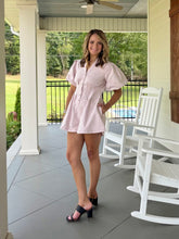 Load image into Gallery viewer, TAKE ME FOR A RIDE ROMPER - DUSTY PINK/BLACK DOT
