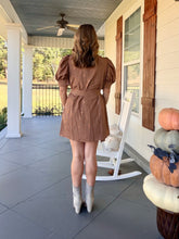 Load image into Gallery viewer, Button down dress with metallic detail - Mocha
