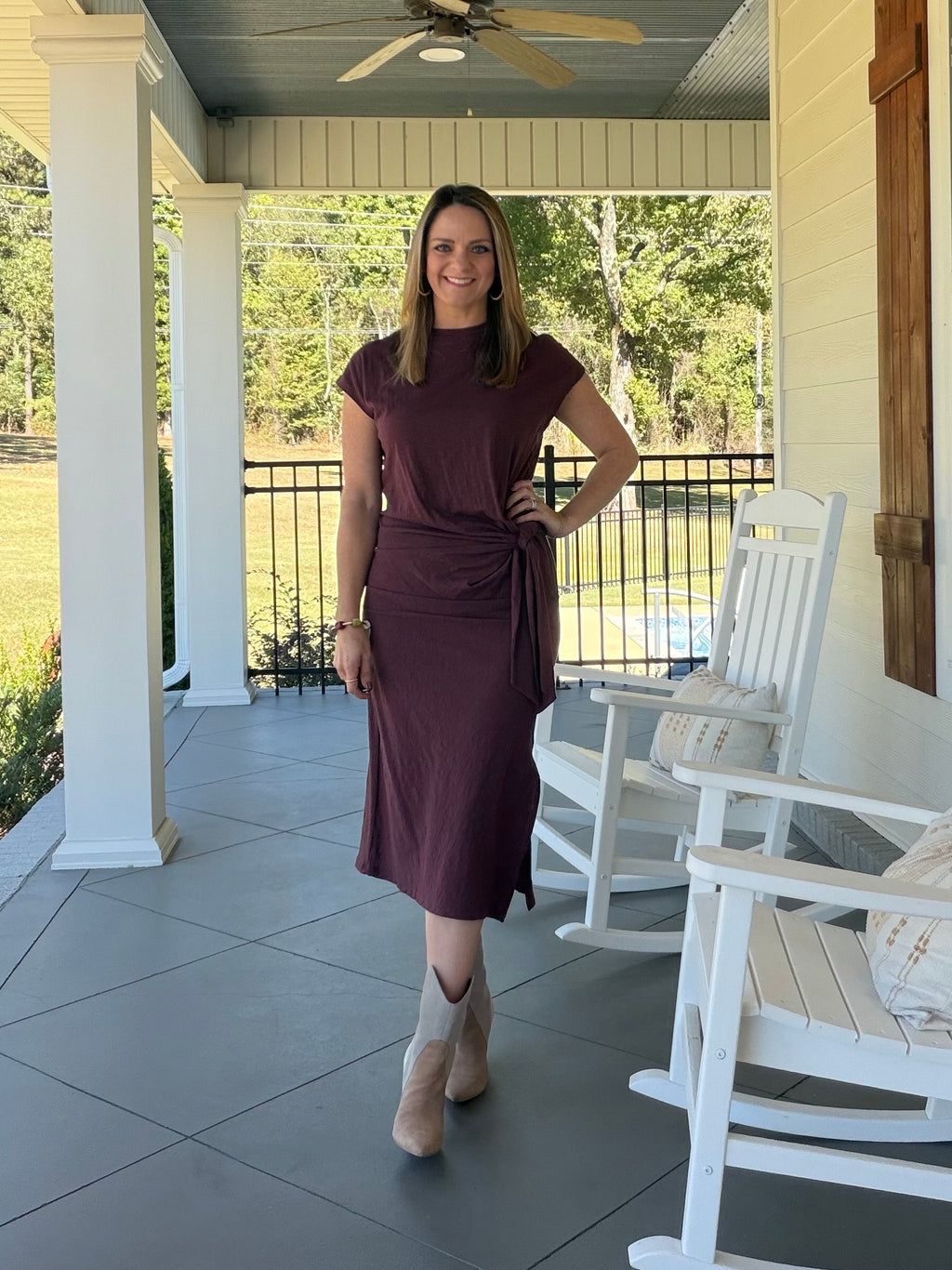 DRIVING ME CRAZY DRESS - MAROON