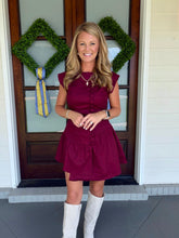 Load image into Gallery viewer, Button Detail Drop Waist Dress - Maroon
