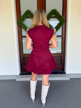 Load image into Gallery viewer, Button Detail Drop Waist Dress - Maroon

