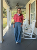 Striped Rugby Top - Red/Ivory