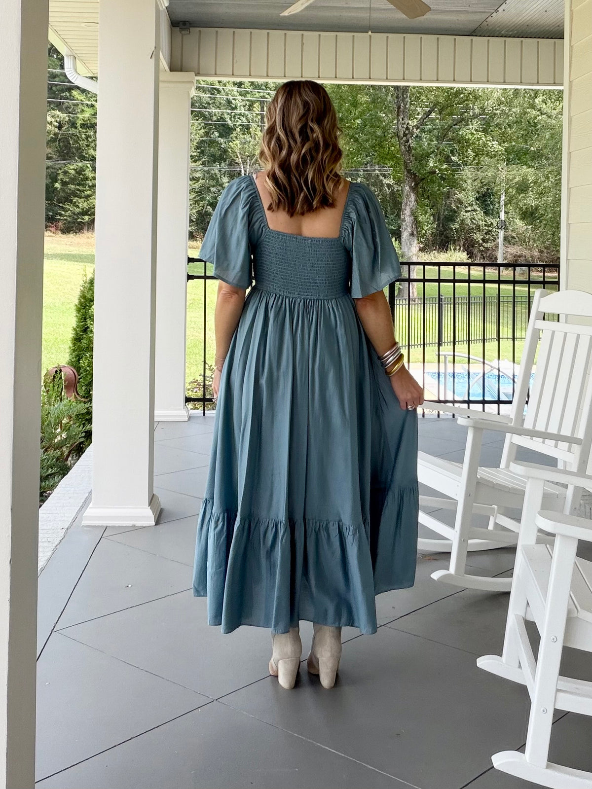 BEFORE I GO DRESS - SLATE BLUE
