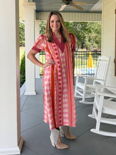 Load image into Gallery viewer, ALL OVER THE PLACE DRESS - RUST/PINK
