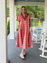 Load image into Gallery viewer, ALL OVER THE PLACE DRESS - RUST/PINK
