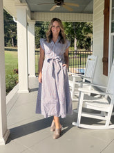 Load image into Gallery viewer, LEND A HAND DRESS - BLUE/BROWN
