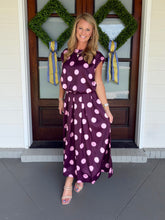 Load image into Gallery viewer, Polka Dot Print Skirt and Top Set - Plum/Pink
