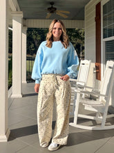 Load image into Gallery viewer, Drawstring Waist Wide Leg Polka Dot Pants - Cream

