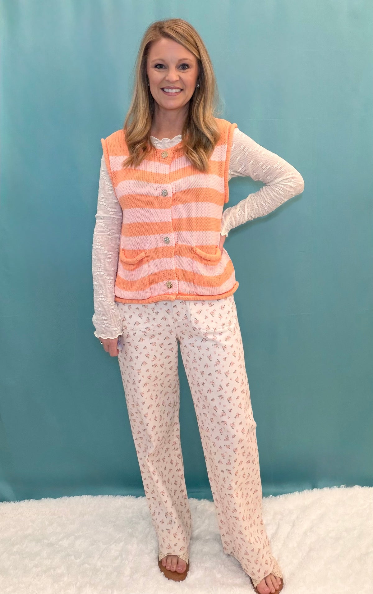 CAN YOU TELL VEST - PINK/ORG