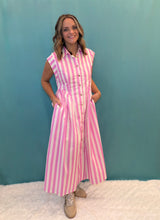 Load image into Gallery viewer, STUCK WITH ME DRESS - PINK/WHITE
