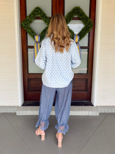 Load image into Gallery viewer, Polka Dot Button Down 3/4 Sleeve Top - Blue
