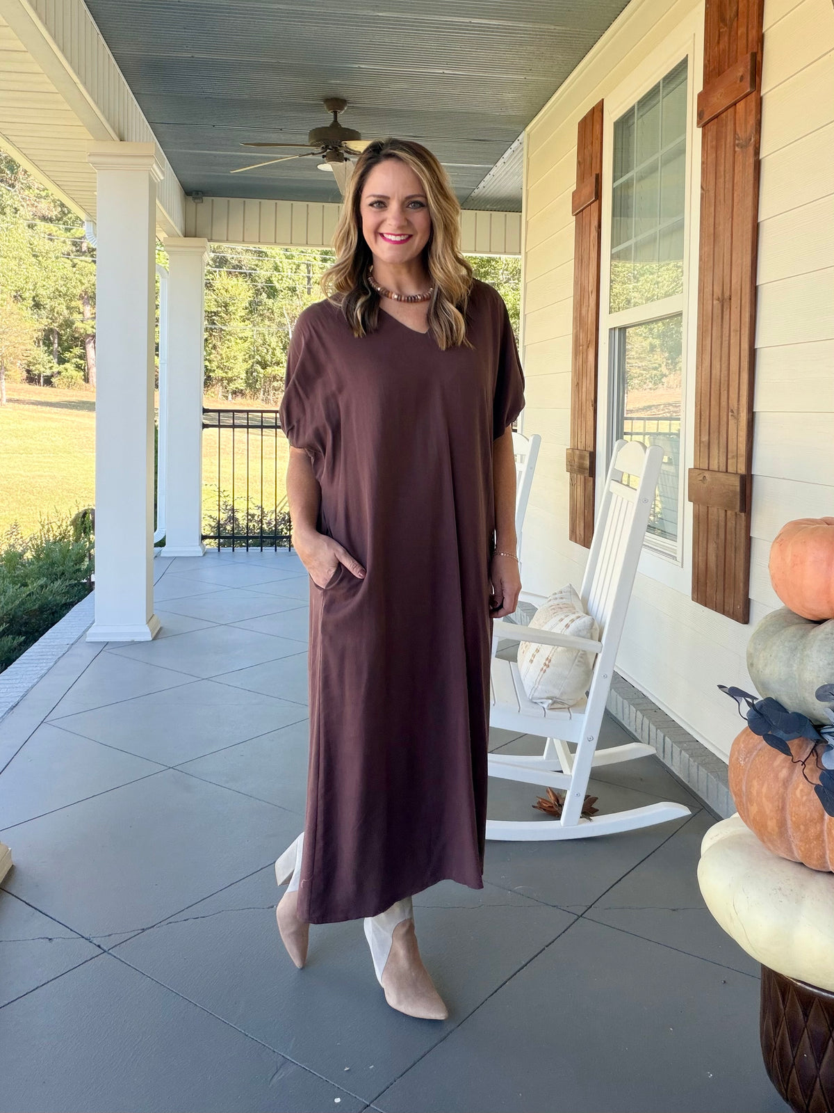 BREAKING TIES DRESS - CHOCOLATE