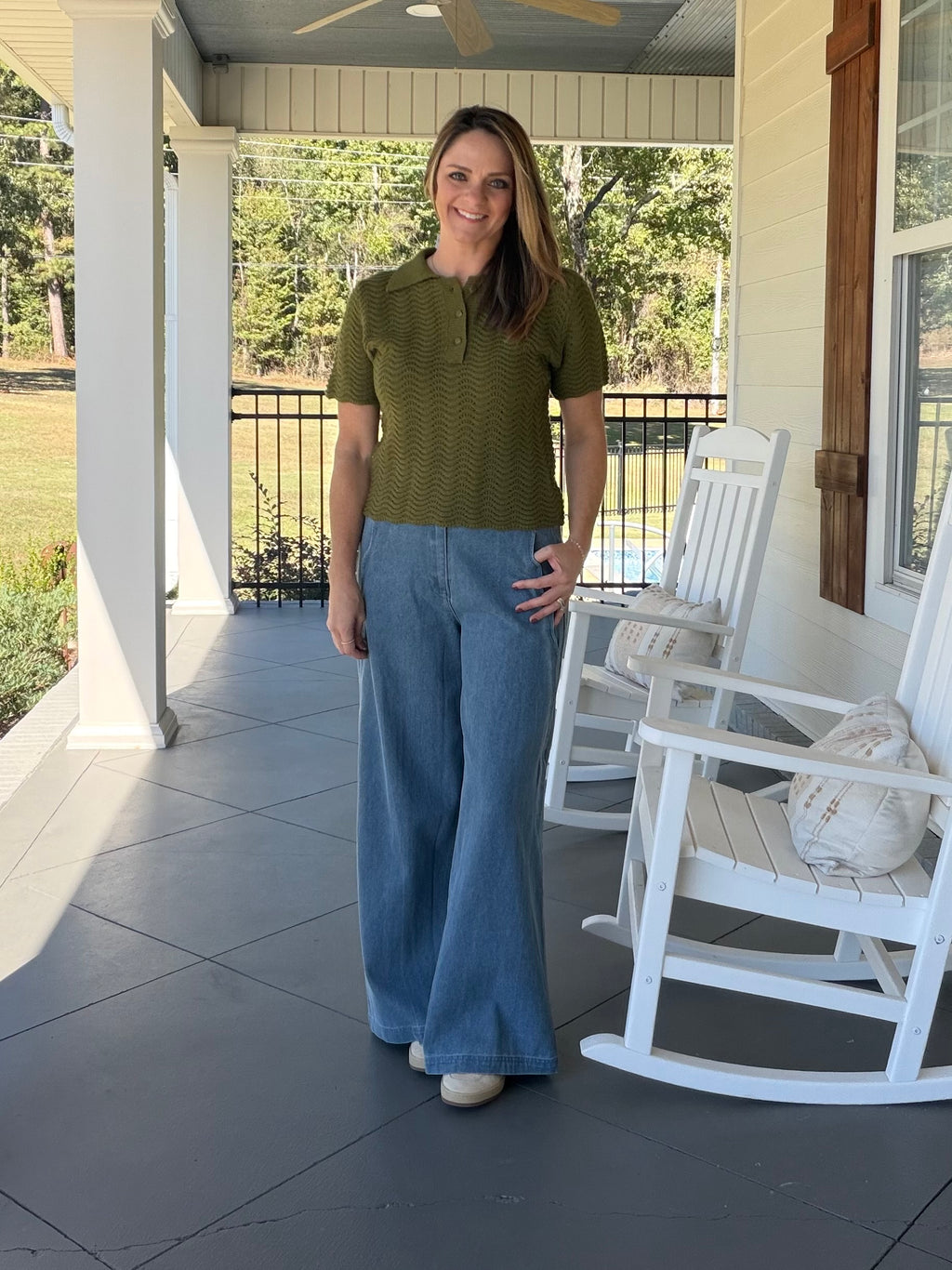 GIVE AND GO SWEATER TOP - OLIVE