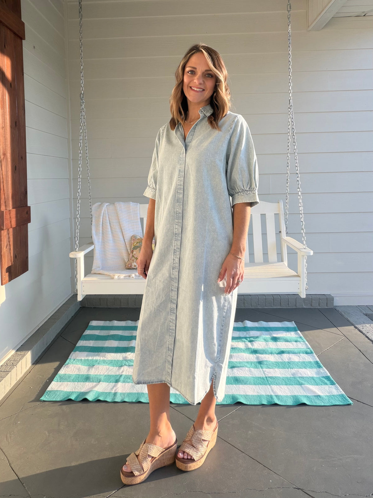 TAKE IT WITH YOU DRESS - LT DENIM