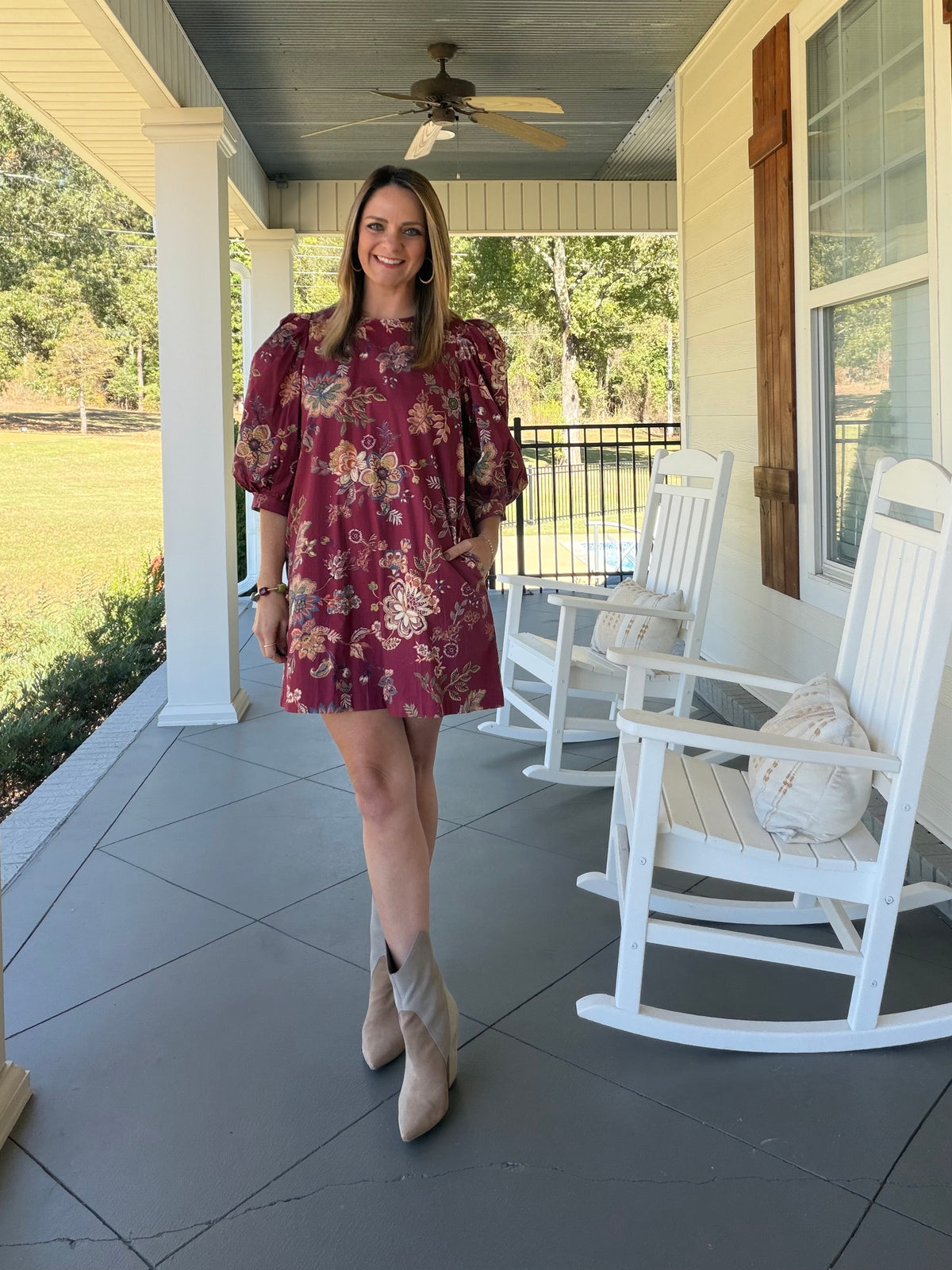 DON’T LET ME DOWN DRESS - BURGUNDY