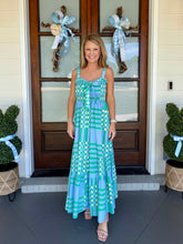 Load image into Gallery viewer, OUT THE DOOR DRESS - GREEN/BLUE
