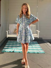 Load image into Gallery viewer, GIVE IT A GO DRESS - BLUE/GREEN
