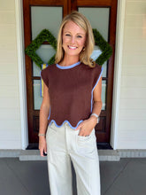 Load image into Gallery viewer, Solid sleeveless knit sweater top - Brown
